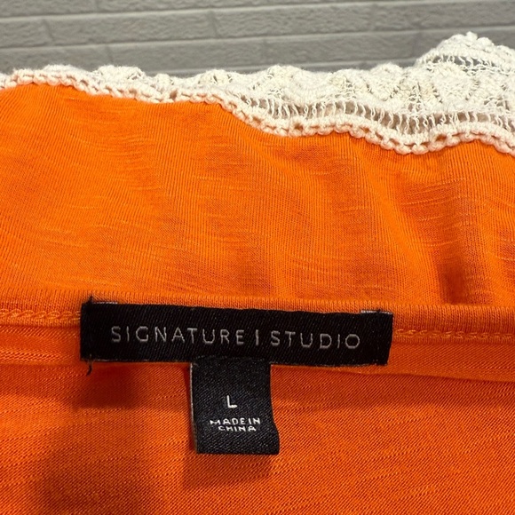 Signature Studio Orange Tie Front Sailor Collar Blouse - Picture 3 of 3